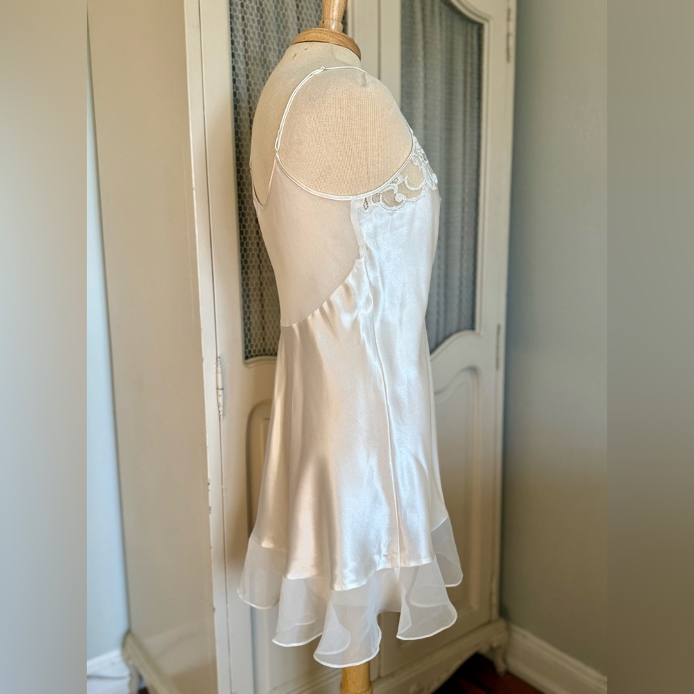 Vintage Oscar de la Renta Pink Label White Bridal Lace Fairy Nighty Chemise - Picture 10 of 11